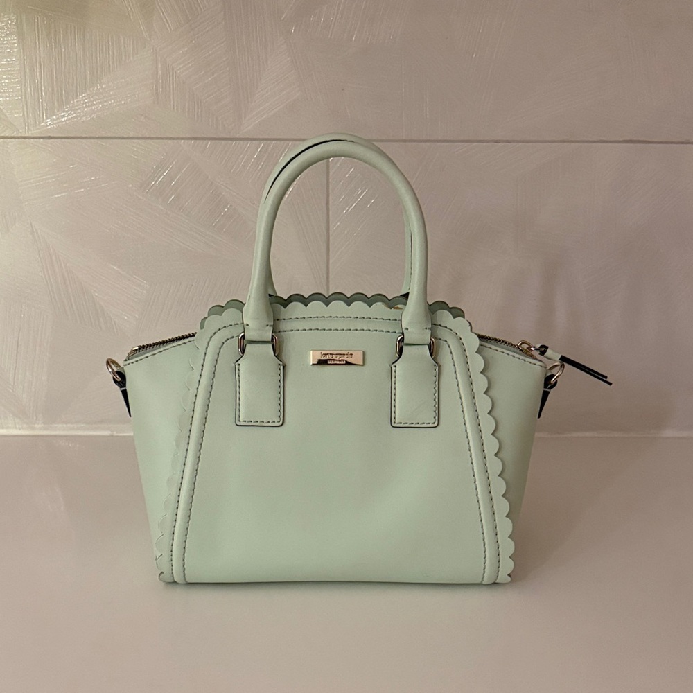 Kate Spade Light Green Scalloped Satchel